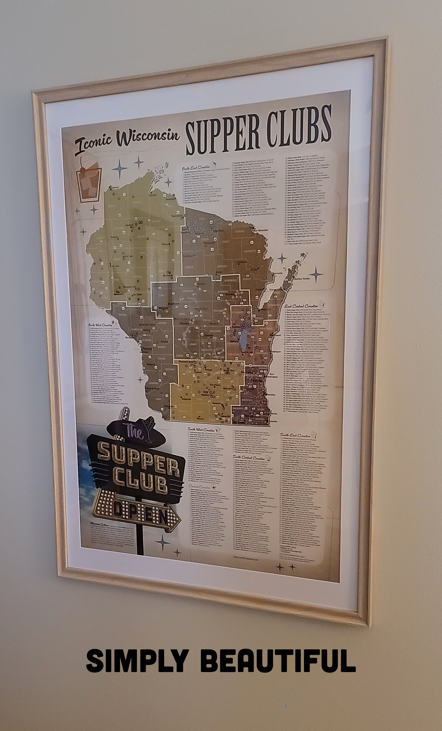 Fine Art Print - Wisconsin Supper Club Map Poster