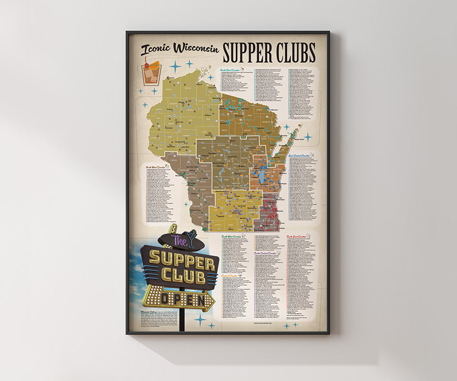 The state of Wisconsin is broken up into 7 sections so you can plan your trips in sections. Total of 317 Supper Clubs open in the 2023 season. Tackle one section at a time until you have visited all the Supper Clubs in Wisconsin. Keep track of our visits.